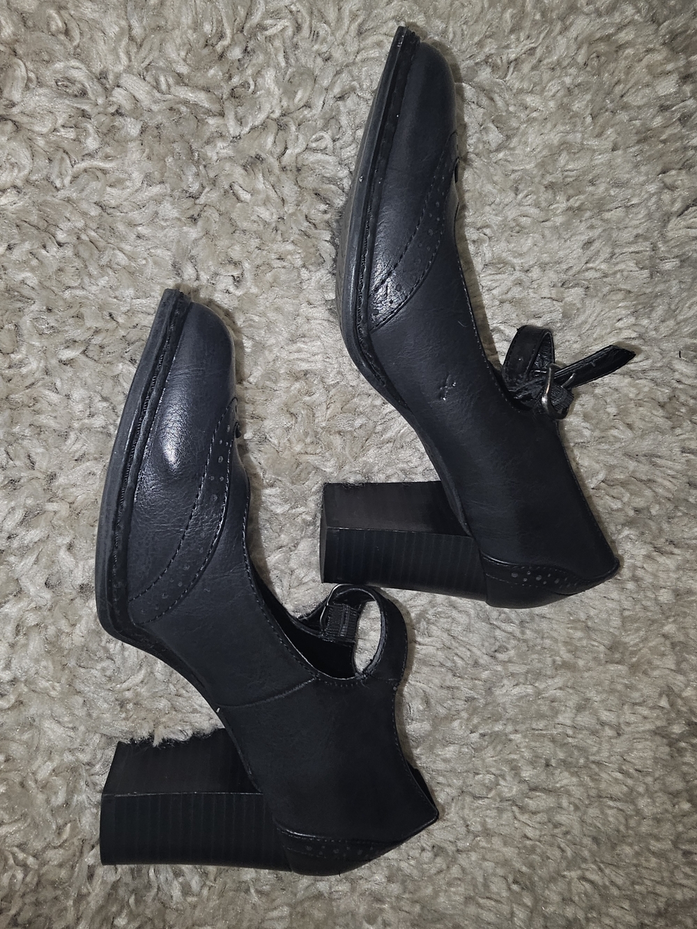 Classic Black Women’s Mary Jane Block Heel Shoes